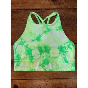 Lululemon Womens Energy Bra Shibori Green Tie Dye Sports Bra Size 8 No Pads‎
